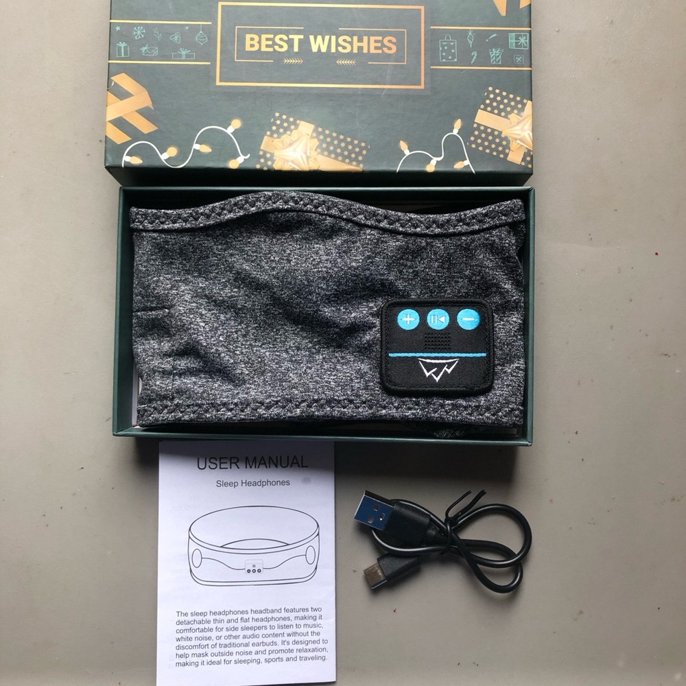 Sleep Headphones Headband with Built-In Controls